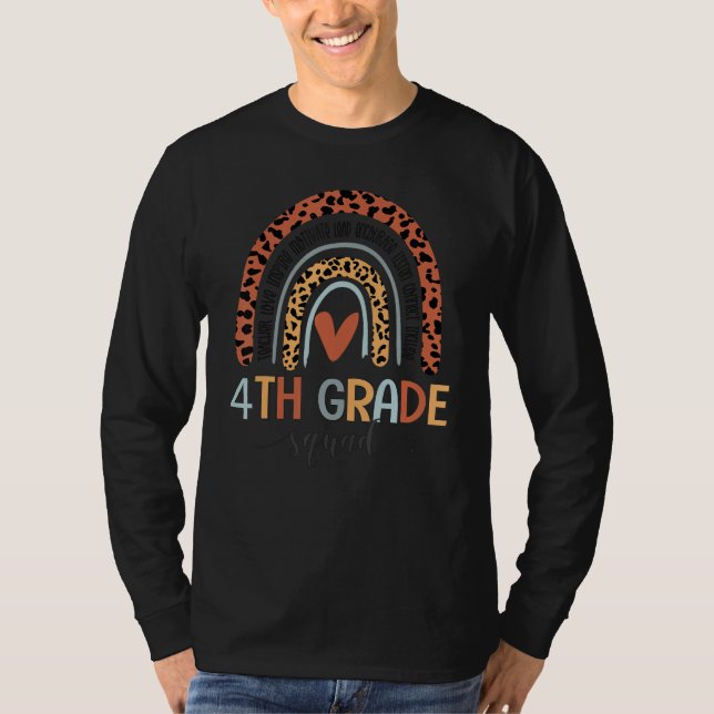 T-shirt 4th Grade Squad Back To School Boho Rainbow Teache (Devant)