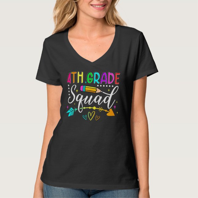 T-shirt 4th Grade Squad Back To School Fourth Grade Teache (Devant)