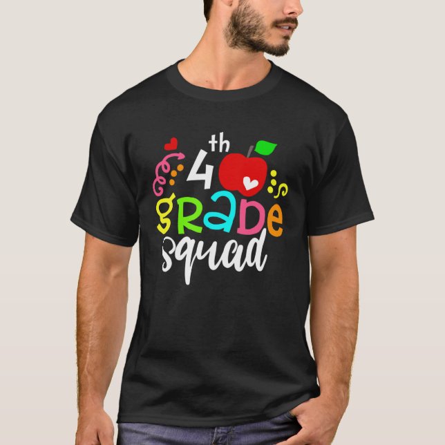 T-shirt 4th Grade Squad Fourth Grade Team Back To School (Devant)