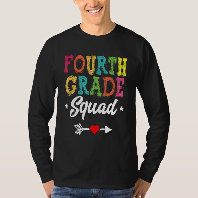 T-shirt 4th Grade Squad Fourth Teacher Student Team Back T (Devant)