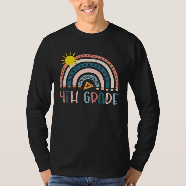 T-shirt 4th Grade Teacher  Boho Rainbow Teacher s Day (Devant)