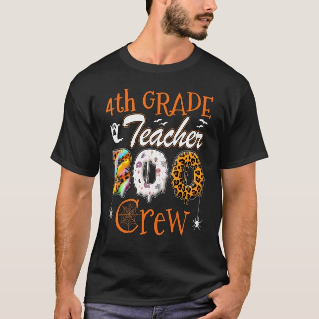 T-shirt 4th Grade Teacher Boo Crew  Teachers Halloween Cos (Devant)
