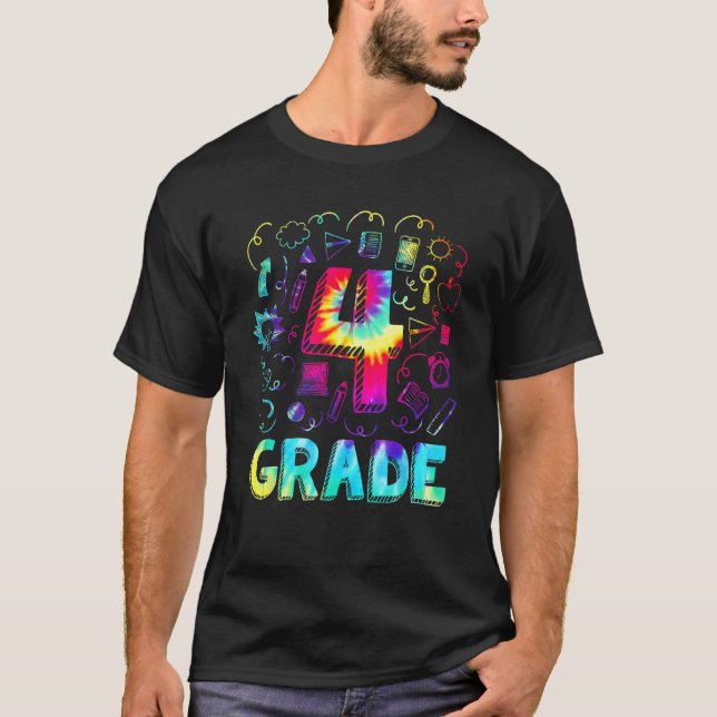 T-shirt 4th Grade Tie Dye Back To School Student Teacher B (Devant)