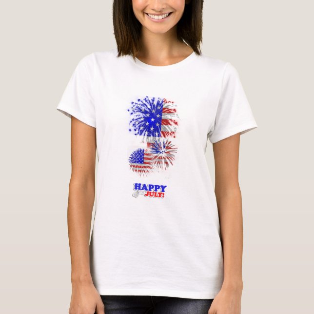 T-shirt 4th July American Flag Fireworks Tank Top (Devant)