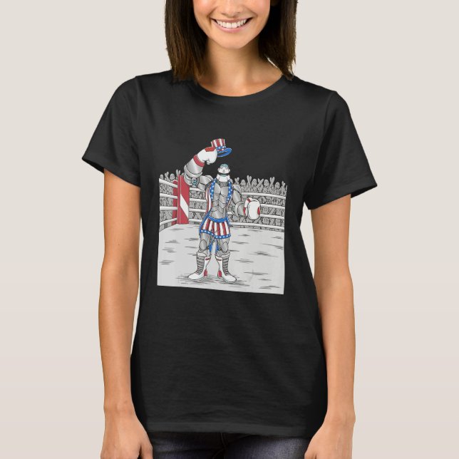 T-shirt 4th July USA Boxing Fitness Gym Artificial Intelli (Devant)