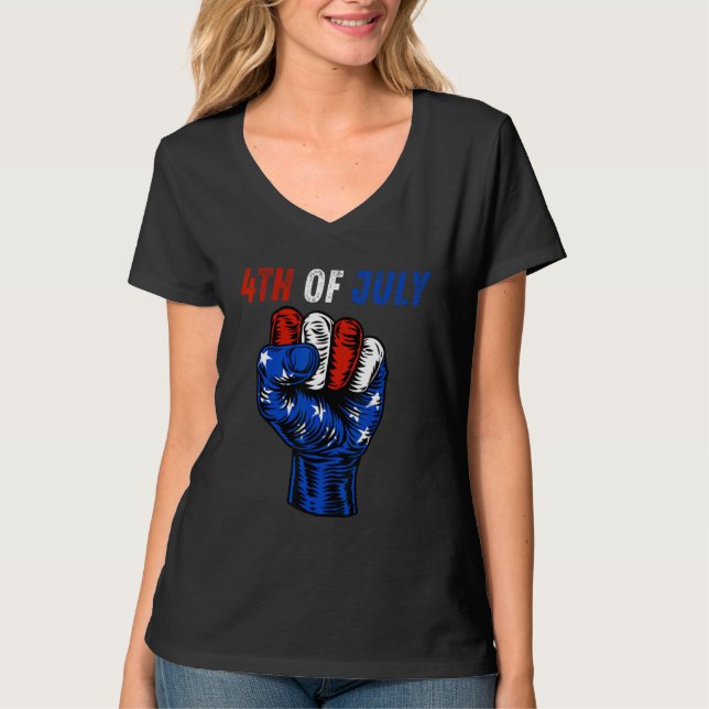 T-shirt 4Th Of July 2023 American Flag Retro Family (Devant)