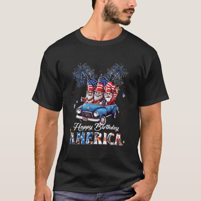 T-shirt 4Th Of July 2023 Usa Patriotic Gnomes Happy Americ (Devant)