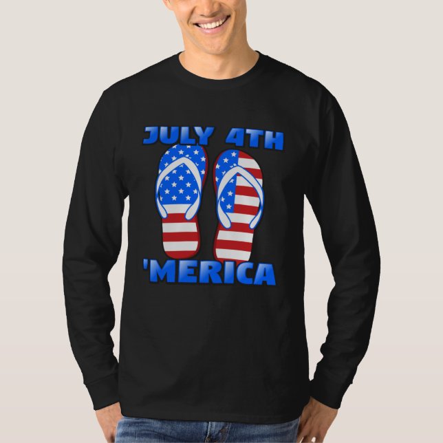 T-shirt 4th of July America Summer 2021 Flip Flop Women Me (Devant)