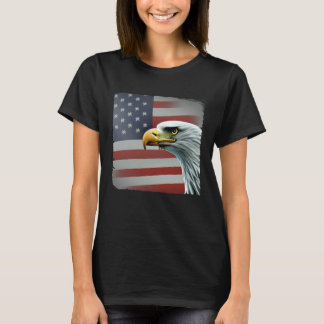 T-shirt 4th of July American Bald Eagle Had On USA Flag