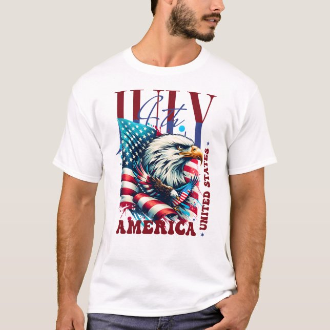 T-shirt 4th of July American Eagle Sublimation-61904 (Devant)