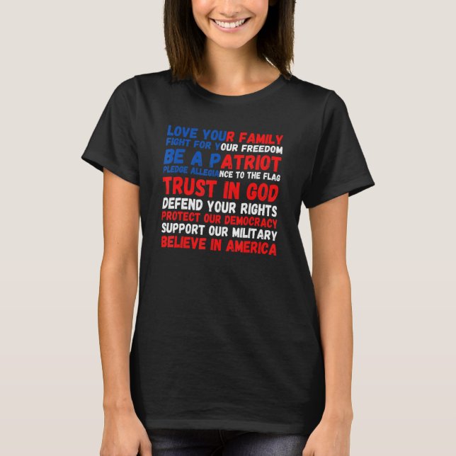 T-shirt 4th of July American Flag Patriotic 1776 (Devant)
