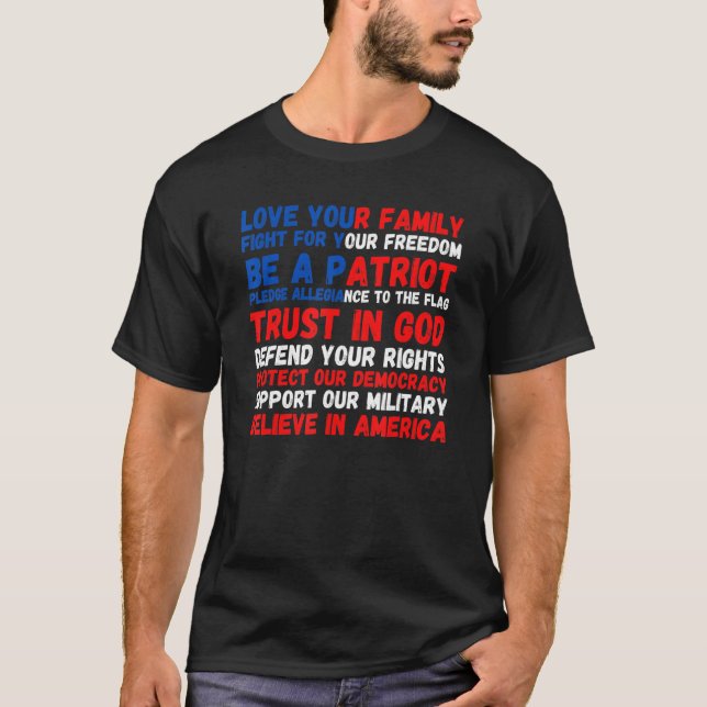T-shirt 4th of July American Flag Patriotic 1776 (Devant)