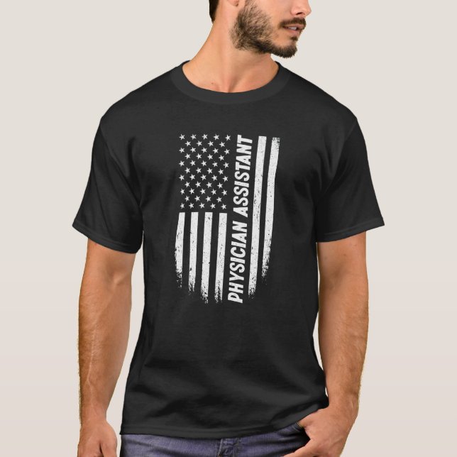 T-shirt 4th Of July American Flag Physician Assistant   (Devant)