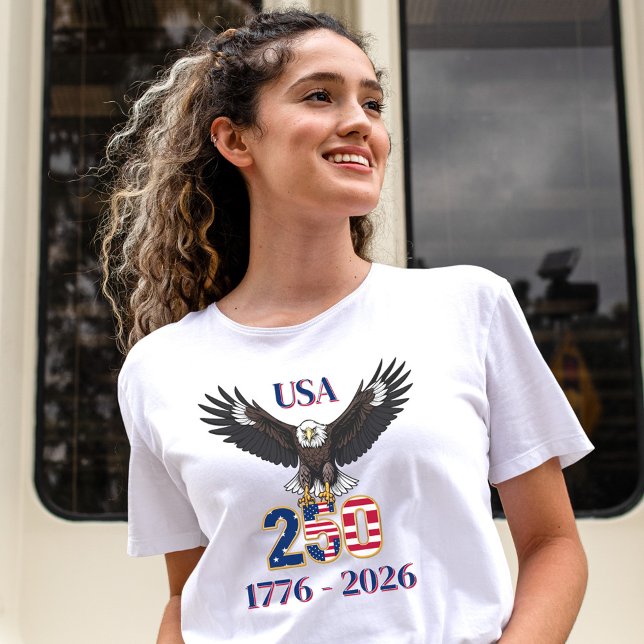 T-shirt 4th of July Anniversary 250 Years USA Bald Eagle (Créateur téléchargé)