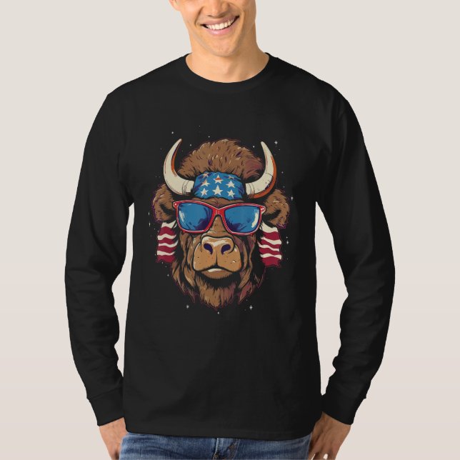 T-shirt 4th Of July Bull Graphic (Devant)