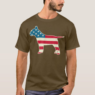 T-shirt 4th of July Bull Terrier Dog American Flag USA
