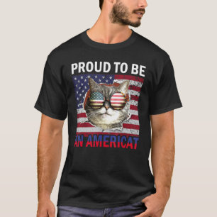 T-shirt 4th Of July Cat American Flag Glasses