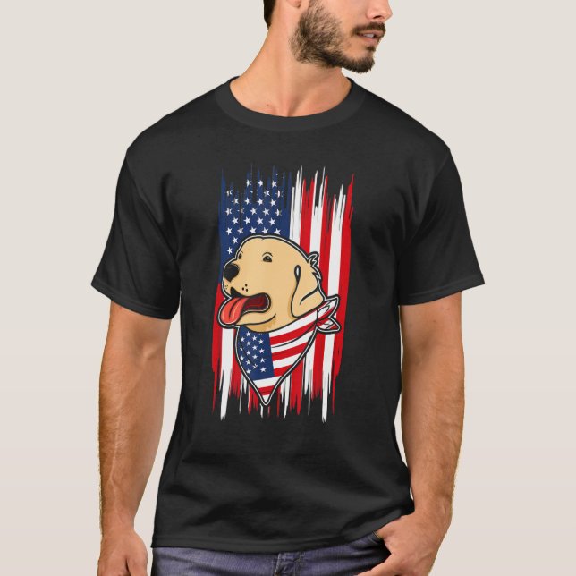 T-shirt 4th of July Dog USA Independence Day American Holi (Devant)
