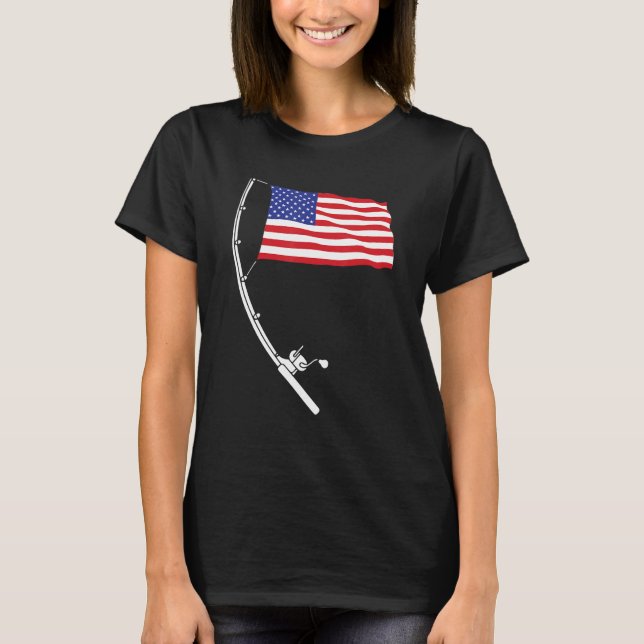 T-shirt 4th Of July Fishing Patirotic Fisherman Military V (Devant)