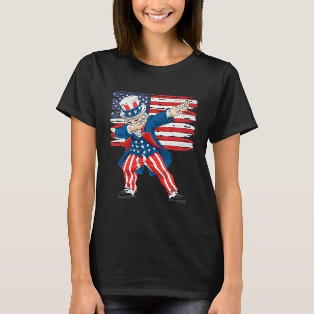 T-shirt 4th Of July  For Kids  Dabbing Uncle Sam Boys Men (Devant)