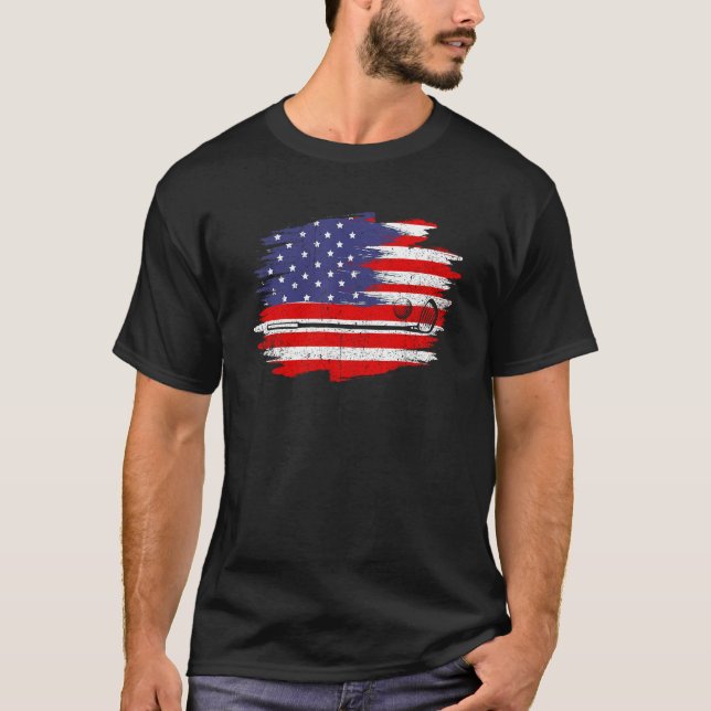 T-shirt 4th of July golf   American Flag Ball with Top Hat (Devant)