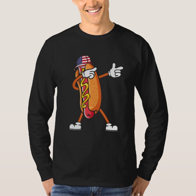T-shirt 4th of July Hot Dog Dabbing Hot Dog Wiener Dab (Devant)