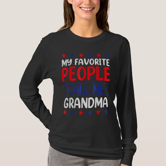 T-shirt 4th Of July  My Favorite People Call Me Grandma (Devant)