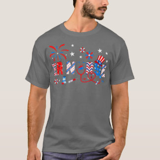 T-shirt 4th Of July Nursing For Women Stethoscope Patrioti
