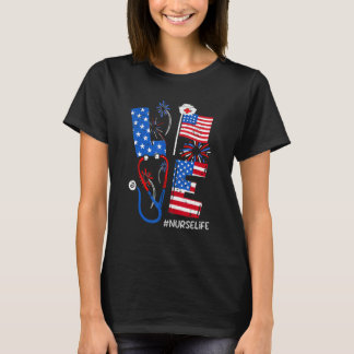 T-shirt 4th of July Patriotic American Nurse RN CNA ER ICU