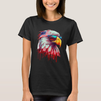 T-shirt 4th Of July Patriotic Bald Eagle Cool Sunglasses
