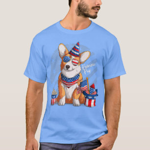 T-shirt 4th of July, Patriotic Corgi Dog, America