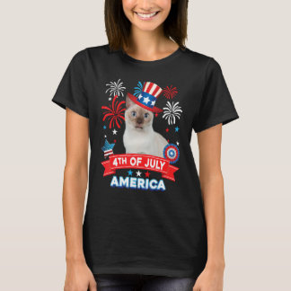 T-shirt 4th Of July Patriotic Day Tonkinese Cat Independen