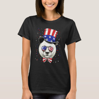 T-shirt 4th of July Patriotic Giant Panda Merica USA Flag 