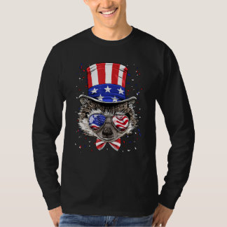 T-shirt 4th of July Patriotic Hedgehog Wearing USA Flag Su