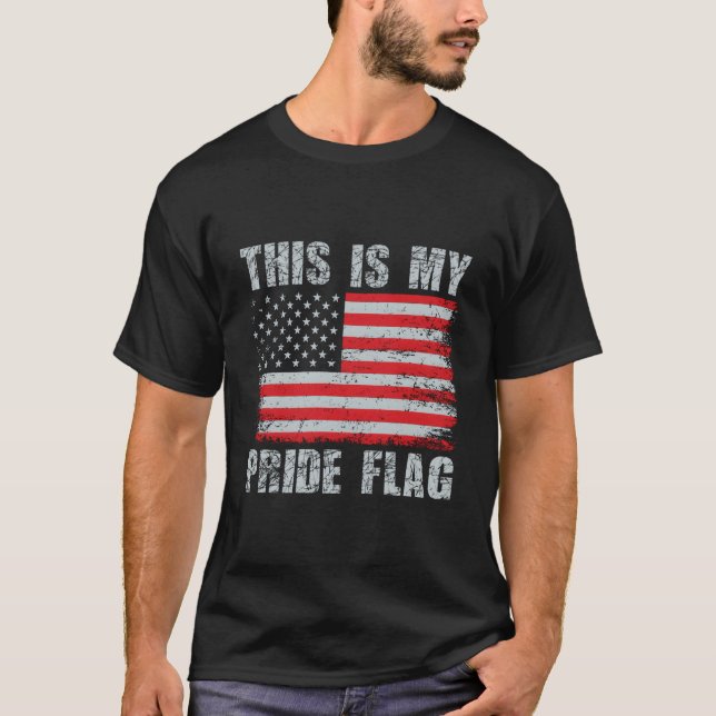 T-shirt 4Th Of July Patriotic This Is My Pride Flag Usa Am (Devant)