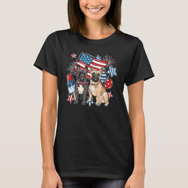 T-shirt 4th Of July Pitbull Dog Independence Day Patriotic (Devant)