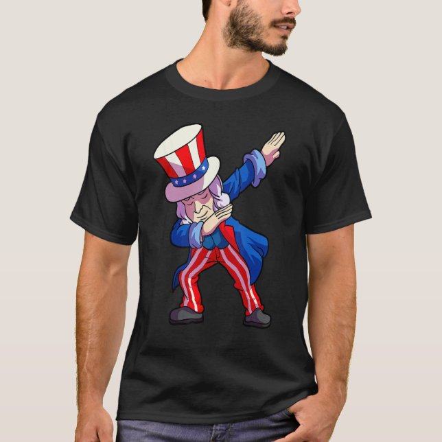T-shirt 4th of July Shirt For Kids Dabbing Sam Uncle Boys  (Devant)