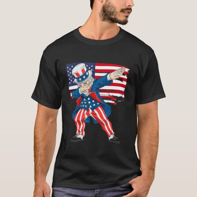 T-shirt 4th Of July Shirts For Kids Funny Dabbing Uncle Sa (Devant)