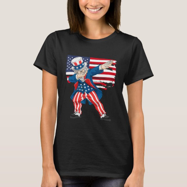 T-shirt 4th Of July Shirts For Kids Funny Dabbing Uncle Sa (Devant)
