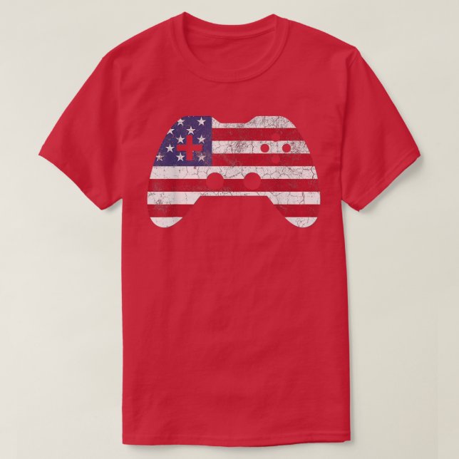 T-shirt 4th Of July T  Video Game Gamer Kids Boys Men USA  (Design devant)