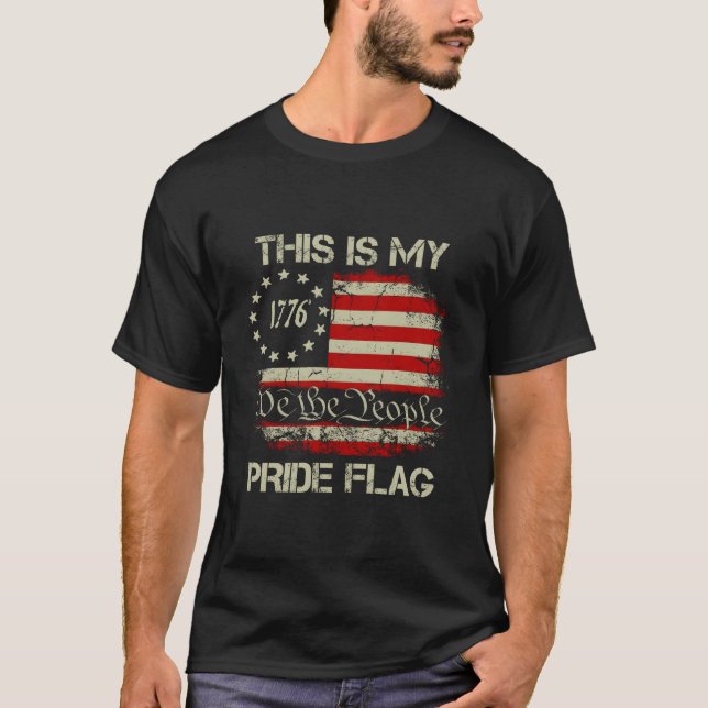T-shirt 4Th Of July This Is My Pride Flag Usa American Pat (Devant)