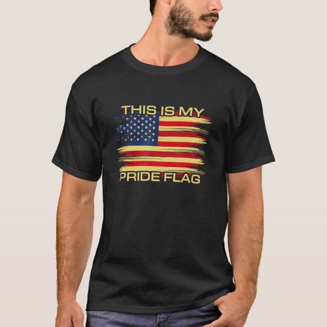 T-shirt 4th of July This Is My Pride Flag USA American Pat (Devant)