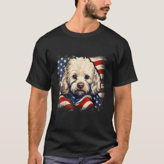 T-shirt 4th Of July US Flag Bichon Frise Dog 