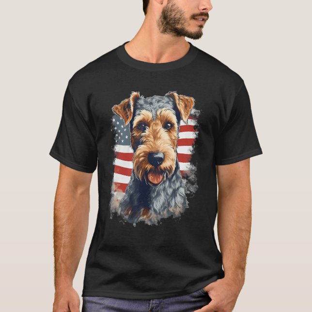 T-shirt 4th Of July US Flag Lakeland Terrier Dog 1 (Devant)