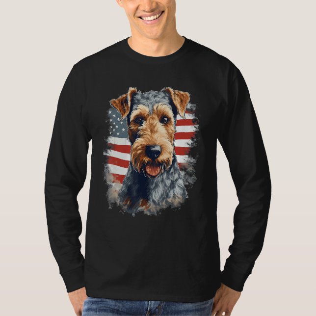 T-shirt 4th Of July US Flag Lakeland Terrier Dog 1 (Devant)