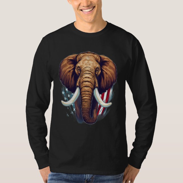 T-shirt 4th Of July US Flag Mammoth (Devant)