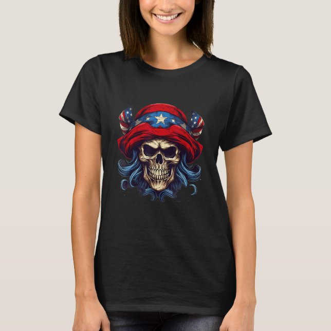 T-shirt 4th Of July US Flag Pirate (Devant)