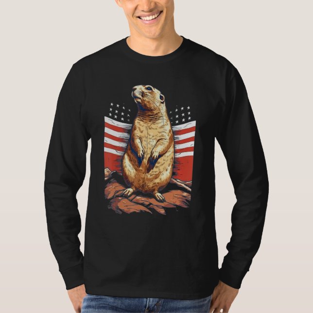 T-shirt 4th Of July US Flag Prairie Dog 1 (Devant)