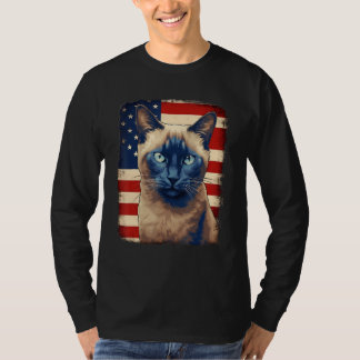 T-shirt 4th Of July US Flag Tonkinese Cat