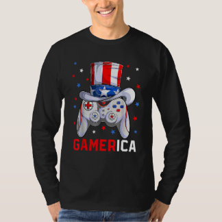 T-shirt 4th Of July Video Game American Flag Uncle Sam Gam